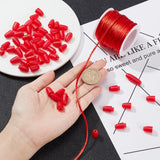 30 Sets Plastic Breakaway Clasps, with 1 Roll Macrame Rattail Chinese Knot Making Cords Round Nylon Braided String Threads, Red, 24x90mm, Hole: 2.5mm