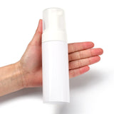 150ml Refillable PET Plastic Foaming Soap Dispensers, with PP Plastic Pump for Shower, Liquid Soap, White, 16.6x4.7cm, Capacity: 150ml(5.07 fl. oz)