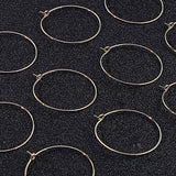 Long-Lasting Plated Brass Hoop Earrings Findings, Nickel Free, RingVacuum Packing, Real 18K Gold Plated, 31x0.9mm, Pin: 1mm, 30pcs/box