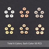 Flat Round Brass Spacer Beads, Barrel Plating, Mixed Color, 8x2mm, Hole: 2mm, 6 Colors, 50pcs/color, 300pcs/box