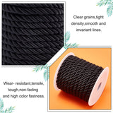 10M Polyester Cord, with Plastic Spool, for Curtain, Sofa Accessories, Black, 8mm