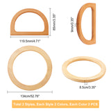 8Pcs 4 Styles Wood Bag Handles, for Bag Straps Replacement Accessories, Mixed Color, 2pcs/style