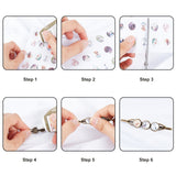 DIY Hair Accessories Kits, with Iron Hair Bobby Findings and Transparent Half Round Glass Cabochons, Clear, 7.4x7.3x2.5cm