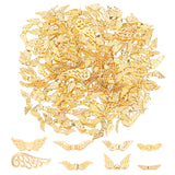 Tibetan Style Alloy Wing Beads, Golden, 32x6x2.5mm, Hole: 1mm, 160pcs/box