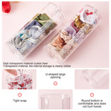 Plastic Box with Lips, for Makeup Cotton Storage, Column, Clear, 6.9x19.5cm, 2pcs/set