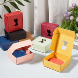 Foldable Kraft Paper Gift Boxes, Hollow Cat Pattern Handmade Soap Boxes, Square, Mixed Color, 8x8x3.2cm, 40pcs/set