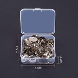 Iron Brooch Findings, Brooch Base Settings, Flat Round, Platinum, Tray: 18mm, 19.5~20x6.5mm, pin: 0.5mm