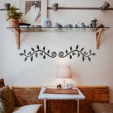 2Pcs Iron Wall Art Decorations, for Front Porch, Living Room, Kitchen, Matte Style, Leaf, 300x135x1mm, 2 style, 1pc/style