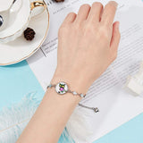 DIY Bracelet Making, with 304 Stainless Steel Link Bracelet Making and Transparent Half Round Glass Cabochons, Stainless Steel Color, 15.5~16x4~5mm