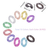 Transparent Acrylic Linking Rings, Quick Link Connectors, for Curb Chains Making, Frosted, Twist, Mixed Color, 30x21x6mm, Inner Diameter: 16x8mm, 200pcs/set