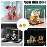 Transparent Acrylic Display Boxes, with Black Base, for Models, Building Blocks, Doll Display Holders, Clear, Finish Product: 11.2x21.2x9.8cm, about 19pcs/set