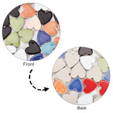 Porcelain Cabochons, Mosaic Tile Supplies for DIY Crafts, Plates, Picture Frames, Flowerpots, Handmade Jewelry, Heart, with Bead Container, Mixed Color, 22.5x22x5.5mm, about 250g/box