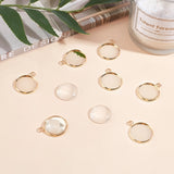 DIY Pendant Making Kits, with Flat Round 304 Stainless Steel Pendant Cabochon Settings, Plain Edge Bezel Cups, Transparent Glass Cabochons, Golden, Cabochon Settings: Tray: 20mm, 27x22x2mm, hole: 3mm, 20pcs/set