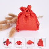 Burlap Packing Pouches Drawstring Bags, Mixed Color, 12x9cm, 2pcs/color, 40pcs/set
