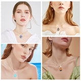 DIY Teardrop Pendant Necklaces Making Kits, with Gemstone Pendants, Waxed Cotton Cord Necklace Makings and 304 Stainless Steel Women Chain Necklaces, Stainless Steel Color, Necklace: 17.7 inch/18.7 inch, 20pcs/bag