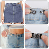 5 Sets 5 Style Alloy Adjustment Waist Tightener Buckle Buttons, for Dress Jeans Too Big Loose, with Enamel or ABS Plastic Beads, Mixed Shapes, Platinum & Light Gold, 14~20x28~46.5x2.5~4.5mm, Hole: 1.4~1.8mm, 1 set/style