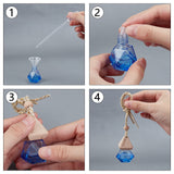 Empty Fragrance Oil Aromatic Perfume Oil Glass Pendant Decorations, with Wooden Lid, Polyester Rope, Plastic Pipettes and Funnel Hopper, Polygon, Mixed Color