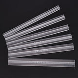 6Pcs 6 Styles Acrylic Zipper Guide Anti-overflow Tool, Glue Application Leak Proof Zip Sewing Ruler, Clear, 197x11.8~20.7x7.5~8mm, 1pc/style