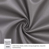 Soft PU Leather Fabric Sheets, with Fur, Lichee Pattern, for DIY Craft, Furniture, Decoration, Gray, 140x33x0.08cm