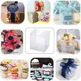 Transparent Plastic PET Box Gift Packaging, Waterproof Folding Cartons, Cube, Clear, 4x4x4cm