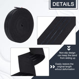 20Yards 4 Style Polyester Elastic Ribbon, Non-slip Ribbon, Flat, Black, 20mm, 5yards(4.57m)/Style