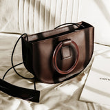Oak Wood Bag Handles, for Bag Straps Replacement Accessories, Coconut Brown, 140x12.2mm, Inner Diameter: 117mm