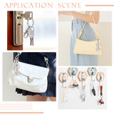 DIY Blank Dome Keychain Making Kit, Including Alloy Keychain Cabochon Settings, Glass Cabochons, Platinum, 40Pcs/box