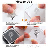 Custom PVC Plastic Clear Stamps, for DIY Scrapbooking, Photo Album Decorative, Cards Making, June Rose, 160x110x3mm