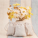 Cotton Packing Pouches Drawstring Bags, Rectangle, Floral White, 9x8cm, 30pcs/set