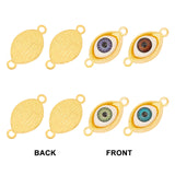 Plastic Links connectors, with Alloy Findings, Evil Eye, Golden, Mixed Color, 15x29.5x7~7.5mm, Hole: 2.7mm, 4 colors, 10pcs/color, 40pcs