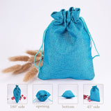 Burlap Packing Pouches Drawstring Bags, Mixed Color, 18x13cm, 1pc/color, 10pcs/set