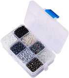 Mixed Style 6/0 Round Glass Seed Beads, Gray, 4mm, Hole: 1.5mm, about 1900pcs/box