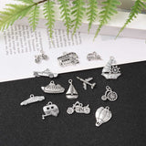 Tibetan Style Zinc Alloy Pendants, Transport, Antique Silver, 3x2.5cm, 52pcs/box