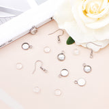 DIY Earring Making Kits, with 304 Stainless Steel Earring Hooks & Pendant Cabochon Settings, Transparent Glass Cabochons, Stainless Steel Color, Pendant Cabochon Settings: 13.5x10x2mm, hole: 2mm, 50pcs/box