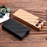 Kraft Paper Folding Box, Drawer Box, Rectangle, Black, 16.3x24cm, Finished Product: 22x10x4cm