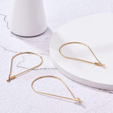Brass Pendants, Long-Lasting Plated, Open Drop, Real 18K Gold Plated, 42.5x23x0.8mm, Hole: 1mm, 30pcs/set