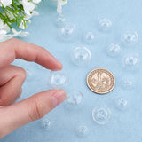 Handmade Blown Glass Globe Beads, Round, Clear, 9.5~18.5x9~15.5mm, Hole: 1~2.5mm, 32pcs/box