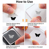 Custom PVC Plastic Clear Stamps, for DIY Scrapbooking, Photo Album Decorative, Cards Making, Butterfly, 160x110x3mm