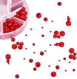 Imitation Pearl Acrylic Beads, No Hole/Undrilled, Round, Red, 8x2cm