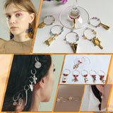 304 Stainless Steel Hoop Earring Findings, Wine Glass Charms Findings, Golden & Stainless Steel Color, 120pcs/set