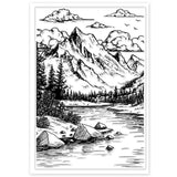 Mountain Summer Theme Clear Stamps