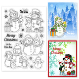 Custom Summer Theme PVC Plastic Clear Stamps, for DIY Scrapbooking, Photo Album Decorative, Cards Making, Snowman, 160x110mm