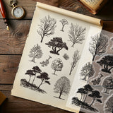 Custom Summer Theme PVC Plastic Clear Stamps, for DIY Scrapbooking, Photo Album Decorative, Cards Making, Tree, 160x110mm