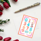 Number Flower Clear Stamps