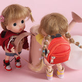 Cloth Dolls Bag, Backpack, Mixed Color, 7.4x6.4x2.3mm, 6 colors, 1pc/color, 6pcs/set
