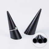 Acrylic Cone Shaped Finger Ring Display Stands, Black, 2.62x2.43x6.9cm