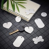 Aluminum Big Pendants, Stamping Blank Tags, Mixed Shapes, Silver, 25.5~51x25.5~41x1mm, Hole: 3~3.5mm, 32pcs/box.