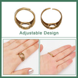 10Pcs Adjustable Brass Finger Rings Components, Ring Settings, Cadmium Free & Lead Free, Flat Round, Raw(Unplated), US Size 7 3/4(17.9mm), Tray: 10mm