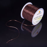 0.8mm Elastic Stretch Polyester Threads Brown Jewelry Bracelet Beading Wire Cords, 60m/Roll