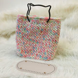 PU Leather Oval Long Bottom for Knitting Bag, Women Bags Handmade DIY Accessories, Misty Rose, 25x12x1.1cm, Hole: 0.5cm